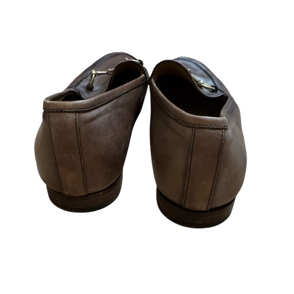 GUCCI Jordaan Brown Leather Horse-bit Loafers Size 37.5 - Picture 5 of 9